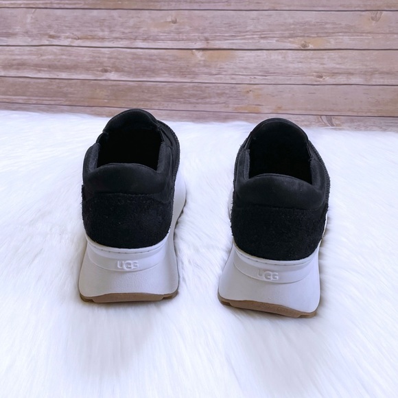 UGG Women’s Marin Slip On Platform Black Leather Sneakers - Picture 3 of 7